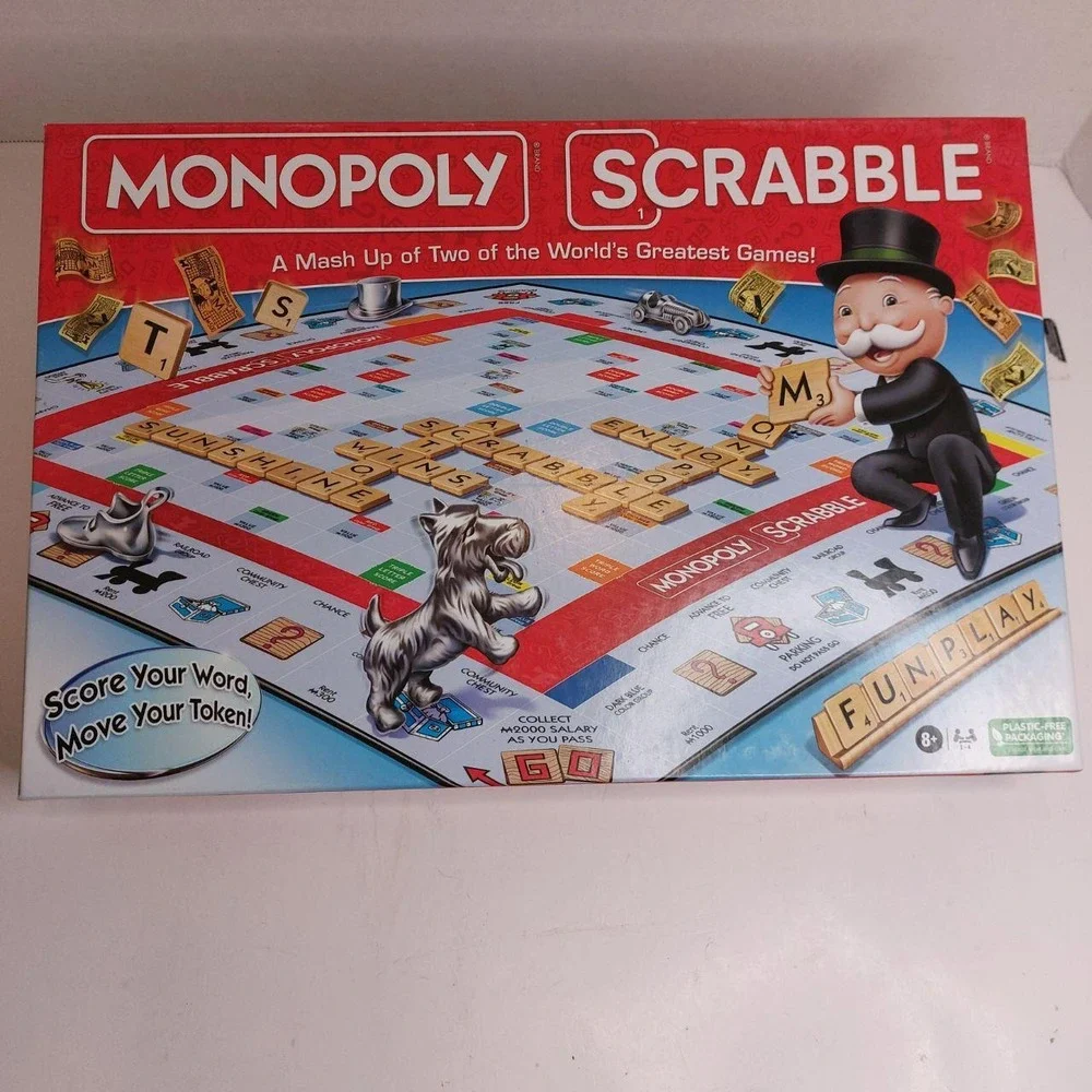 Monopoly Scrabble Board Game Mash-Up Winning Moves Hasbro 2023 NEW SEALED